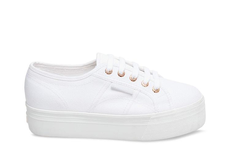 Superga 2790 Acotw White Rose Gold - Womens Superga Platform Shoes